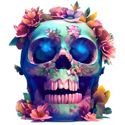 Sticker decorativ, Craniu, Albastru, 69 cm, 1237STK