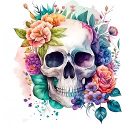 Sticker decorativ, Craniu, Multicolor, 63 cm, 1274STK-1