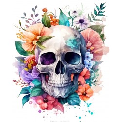 Sticker decorativ, Craniu, Multicolor, 73 cm, 1274STK-4