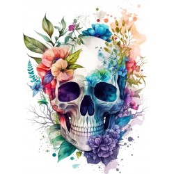 Sticker decorativ, Craniu, Multicolor, 80 cm, 1274STK-3