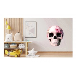 Sticker decorativ, Craniu, Roz, 79 cm, 1256STK