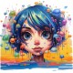 Sticker decorativ, Culori Pastelate, Fata, Albastru, 61 cm, 1347STK