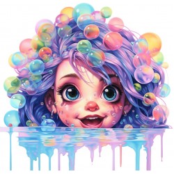 Sticker decorativ, Culori Pastelate, Fata, Mov, 62 cm, 1347STK-2