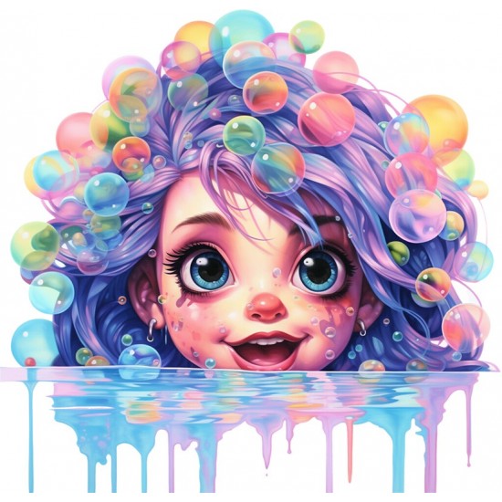 Sticker decorativ, Culori Pastelate, Fata, Mov, 62 cm, 1347STK-2