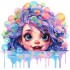Sticker decorativ, Culori Pastelate, Fata, Mov, 62 cm, 1347STK-2