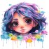 Sticker decorativ, Culori Pastelate, Fata, Multicolor, 60 cm, 1347STK-12