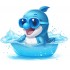 Sticker decorativ, Delfin, Albastru, 72 cm, 1352STK-3