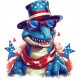 Sticker decorativ, Dinozaur, Albastru, 64 cm, 1348STK-3