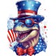 Sticker decorativ, Dinozaur, Albastru, 80 cm, 1348STK-1
