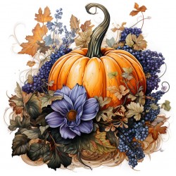 Sticker decorativ, Dovleac, Mov, 61 cm, 1322STK-2