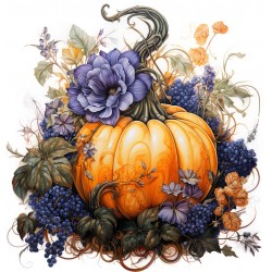 Sticker decorativ, Dovleac, Portocaliu, 62 cm, 1322STK-3