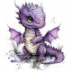 Sticker decorativ, Dragon, Mov, 69 cm, 1262STK-1