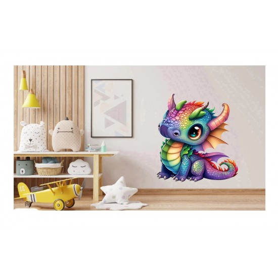 Sticker decorativ, Dragon, Multicolor, 67 cm, 1262STK-6