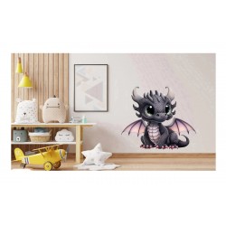 Sticker decorativ, Dragon, Negru, 68 cm, 1262STK