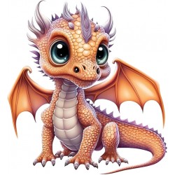 Sticker decorativ, Dragon, Portocaliu, 65 cm, 1262STK-4
