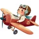 Sticker decorativ, Elicopter, Maro, 76 cm, 1286STK-5