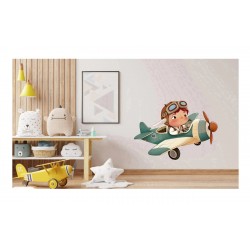 Sticker decorativ, Elicopter, Verde, 81 cm, 1286STK