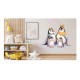 Sticker decorativ, Familia de Pinguini, Alb, 64 cm, 1277STK