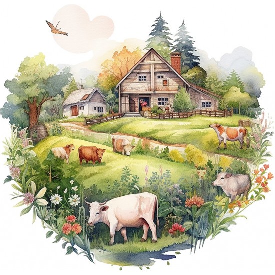 Sticker decorativ, Ferma, Verde, 61 cm, 1324STK-4 Sticker decorativ, Ferma, Verde, 61 cm, 1324STK-4