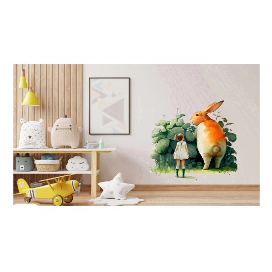 Sticker decorativ, Fetita, Verde, 67 cm, 1283STK-2