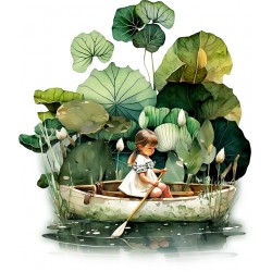 Sticker decorativ, Fetita, Verde, 69 cm, 1283STK-4