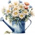 Sticker decorativ, Flori Crizanteme, Alb, 60 cm, 1363STK-6