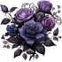 Sticker decorativ, Flori, Mov, 60 cm, 1325STK-1