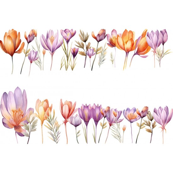 Sticker decorativ, Flori, Mov, 90 cm, 1317STK