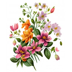Sticker decorativ, Flori, Multicolor, 80 cm, 1216STK-10