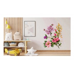 Sticker decorativ, Flori, Multicolor, 80 cm, 1216STK-5