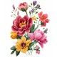 Sticker decorativ, Flori, Multicolor, 83 cm, 1216STK-8
