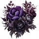 Sticker decorativ, Flori, Negru, 62 cm, 1325STK-4