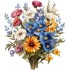 Sticker decorativ, Flori Salbatice, Alb, 67 cm, 1319STK-2
