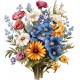 Sticker decorativ, Flori Salbatice, Alb, 67 cm, 1319STK-2