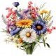 Sticker decorativ, Flori Salbatice, Albastru, 62 cm, 1319STK