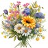 Sticker decorativ, Flori Salbatice, Galben, 60 cm, 1319STK-1