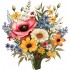 Sticker decorativ, Flori Salbatice, Multicolor, 63 cm, 1319STK-3