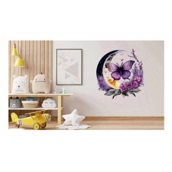 Sticker decorativ, Fluture, Mov, 62 cm, 1272STK-1