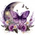 Sticker decorativ, Fluture, Mov, 62 cm, 1272STK-2