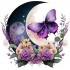 Sticker decorativ, Fluture, Mov, 62 cm, 1272STK-4