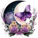 Sticker decorativ, Fluture, Mov, 62 cm, 1272STK-4