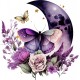 Sticker decorativ, Fluture, Mov, 62 cm, 1272STK-5