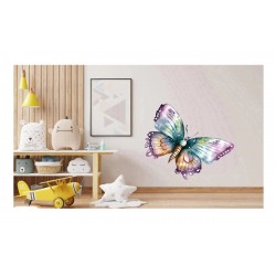 Sticker decorativ, Fluture, Multicolor, 80 cm, 1207STK-6 Sticker decorativ, Fluture, Multicolor, 80 cm, 1207STK-6