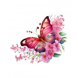 Sticker decorativ, Fluture, Roz, 69 cm, 1209STK-1