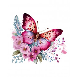 Sticker decorativ, Fluture, Roz, 69 cm, 1209STK-3