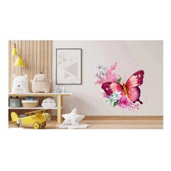 Sticker decorativ, Fluture, Roz, 69 cm, 1209STK-4 Sticker decorativ, Fluture, Roz, 69 cm, 1209STK-4