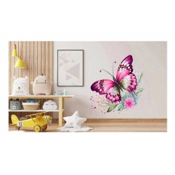 Sticker decorativ, Fluture, Roz, 69 cm, 1209STK-5 Sticker decorativ, Fluture, Roz, 69 cm, 1209STK-5
