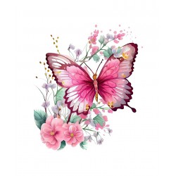 Sticker decorativ, Fluture, Roz, 69 cm, 1209STK-6