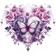 Sticker decorativ Fluture, Roz, 69 cm, 1316STK-1