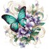 Sticker decorativ Fluture, Verde, 63 cm, 1316STK-4